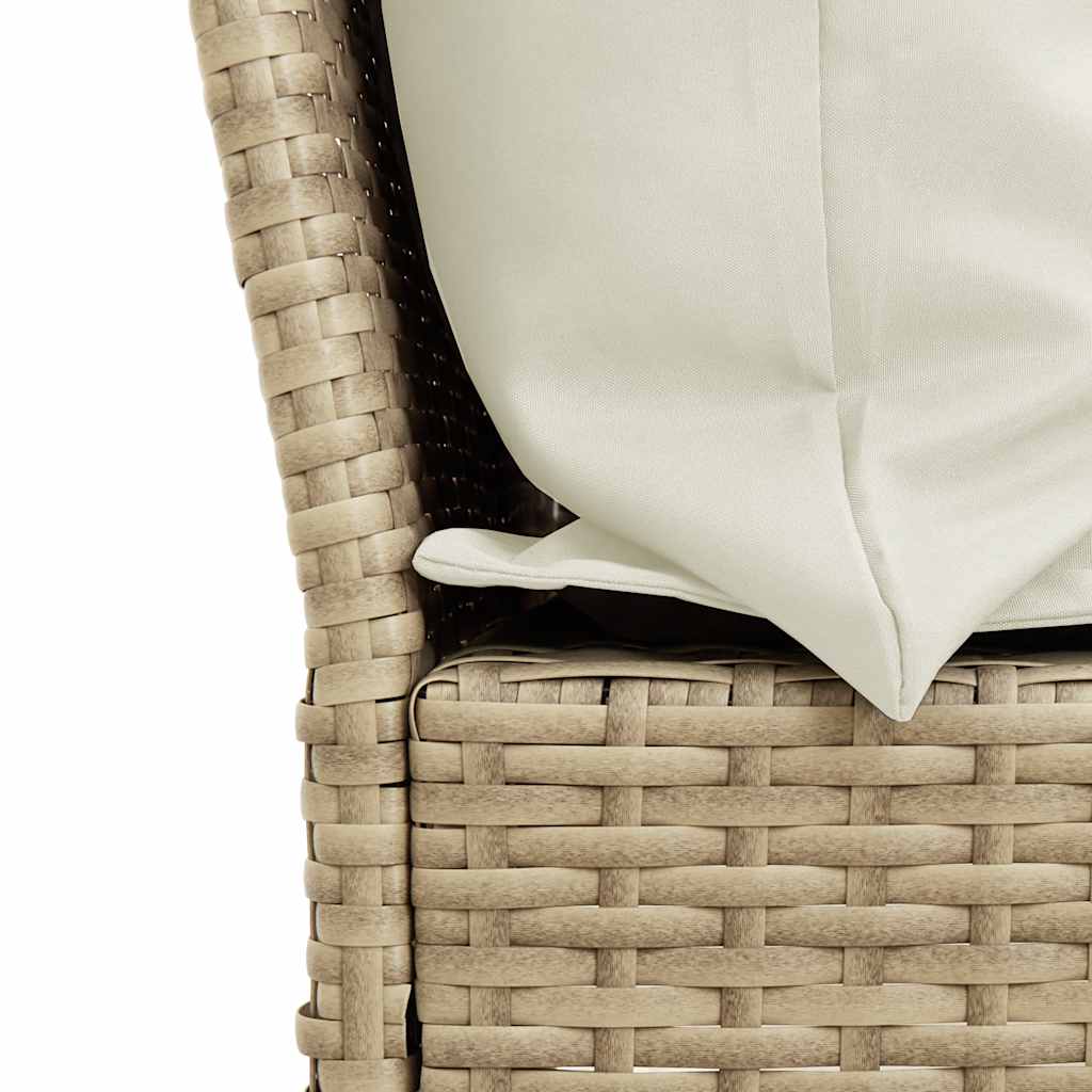Divano da Giardino con Cuscini in Polyrattan Beige