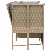 Divano da Giardino con Cuscini in Polyrattan Beige