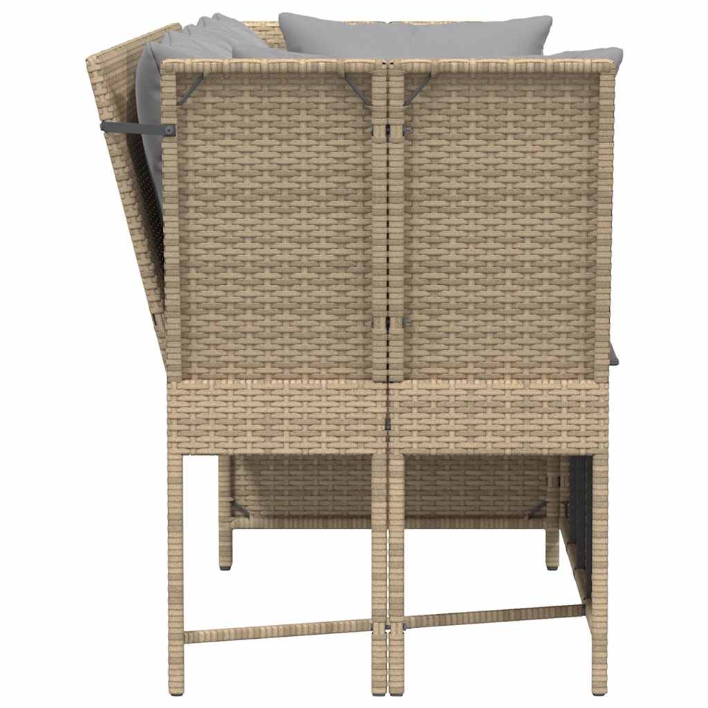 Divano da Giardino con Cuscini in Polyrattan Beige 4104126