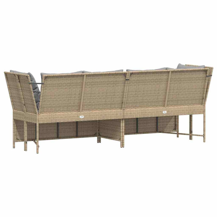 Divano da Giardino con Cuscini in Polyrattan Beige 4104126
