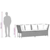 Divano da Giardino con Cuscini in Polyrattan Beige