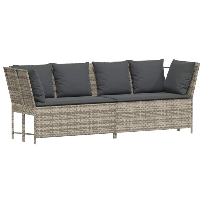 Divano da Giardino con Cuscini in Polyrattan Grigio Chiaro 4104127
