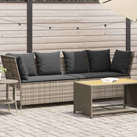Divano da Giardino con Cuscini in Polyrattan Grigio Chiaro 4104127