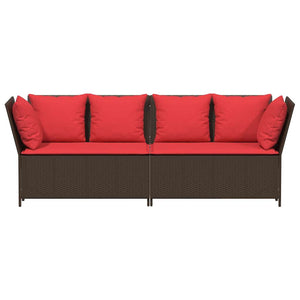 Divano da Giardino con Cuscini in Polyrattan Marrone 4104129