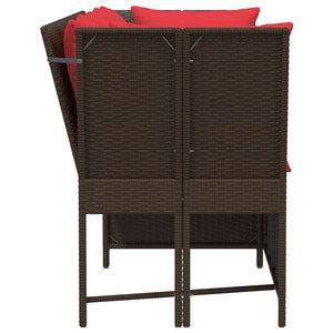 Divano da Giardino con Cuscini in Polyrattan Marrone 4104129