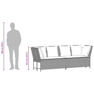Divano da Giardino con Cuscini in Polyrattan Marrone 4104129