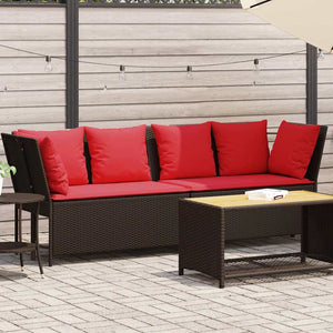Divano da Giardino con Cuscini in Polyrattan Marrone 4104129