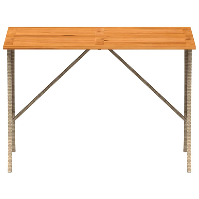 vidaXL Tavolo Giardino Piano Legno Acacia Beige 105x75x72cm Polyrattan