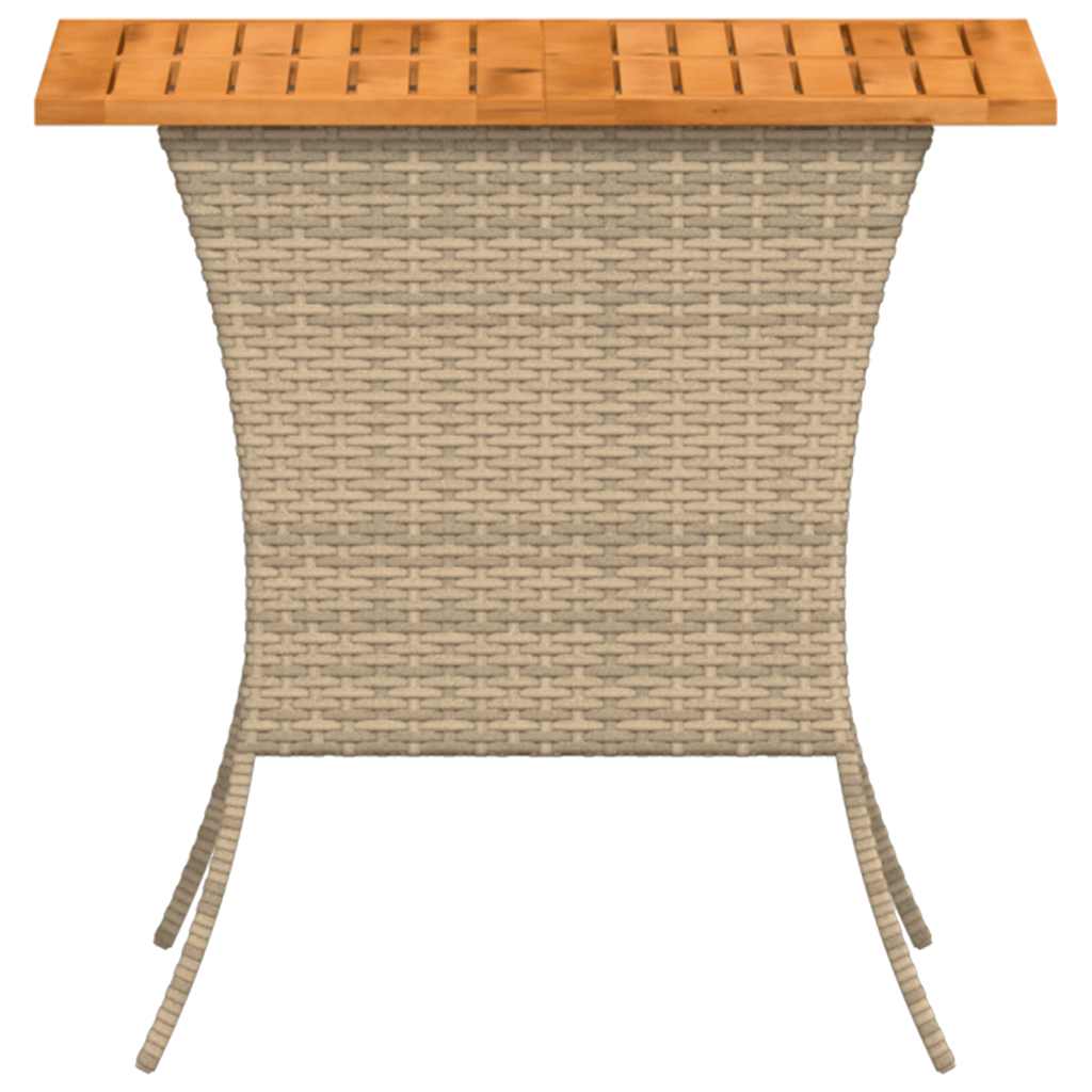 vidaXL Tavolo Giardino Piano Legno Acacia Beige 105x75x72cm Polyrattan