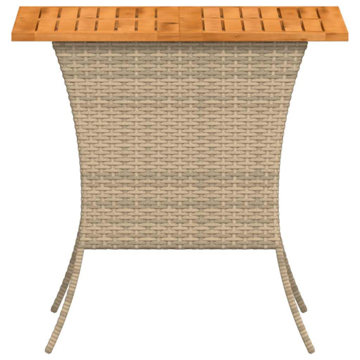 vidaXL Tavolo Giardino Piano Legno Acacia Beige 105x75x72cm Polyrattan