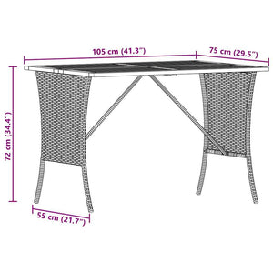 vidaXL Tavolo Giardino Piano Legno Acacia Beige 105x75x72cm Polyrattan