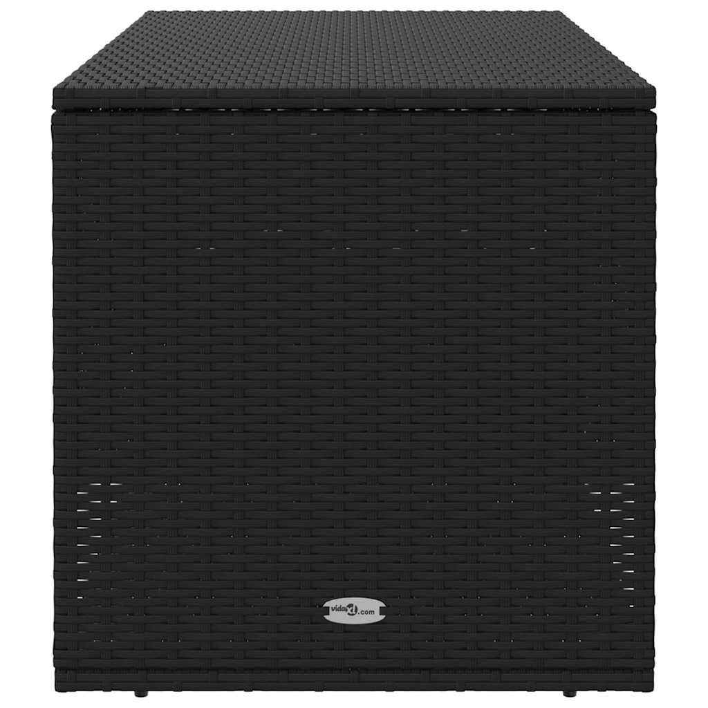 vidaXL Scatola per Cuscini da Esterno Nero 100x55x55,5 cm Polyrattan