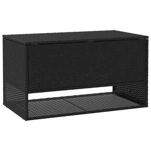 vidaXL Scatola per Cuscini da Esterno Nero 100x55x55,5 cm Polyrattan
