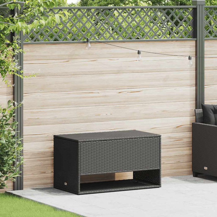 vidaXL Scatola per Cuscini da Esterno Nero 100x55x55,5 cm Polyrattan