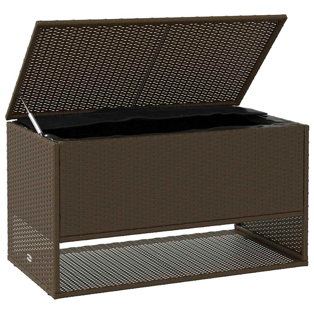 vidaXL Scatola per Cuscini da Esterno Marrone 100x55x55,5cm Polyrattan