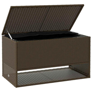 vidaXL Scatola per Cuscini da Esterno Marrone 100x55x55,5cm Polyrattan
