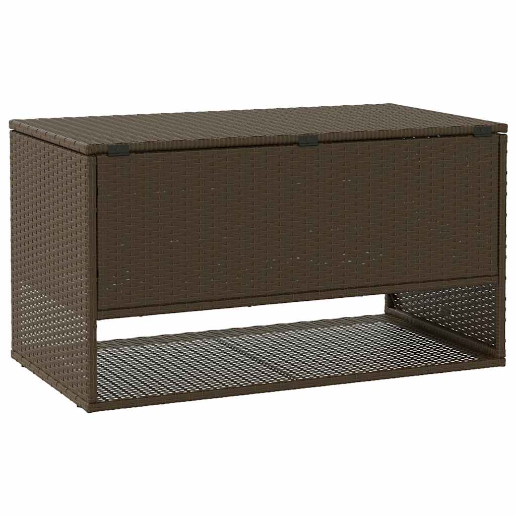 vidaXL Scatola per Cuscini da Esterno Marrone 100x55x55,5cm Polyrattan