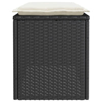 Panca da Giardino con Cuscino Nera 110x40x44 cm in Polyrattan 4104145