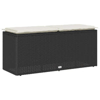Panca da Giardino con Cuscino Nera 110x40x44 cm in Polyrattan 4104145