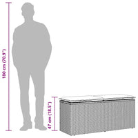 Panca da Giardino con Cuscino Nera 110x40x44 cm in Polyrattan 4104145