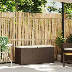 Panca da Giardino con Cuscino Marrone 110x40x44cm in Polyrattan 4104146