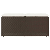 Panca da Giardino con Cuscino Marrone 110x40x44cm in Polyrattan