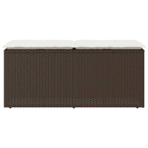 Panca da Giardino con Cuscino Marrone 110x40x44cm in Polyrattan 4104146