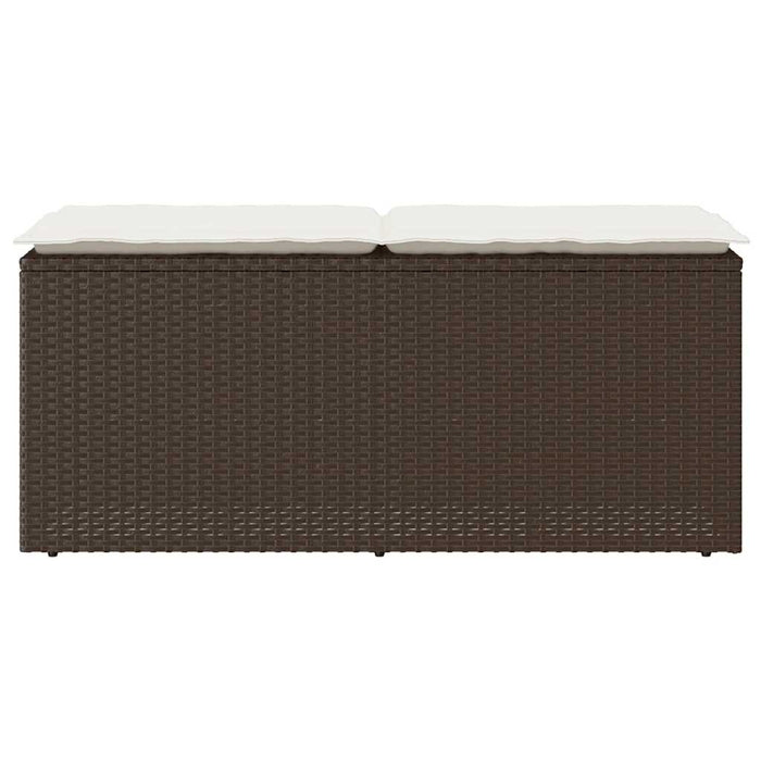 Panca da Giardino con Cuscino Marrone 110x40x44cm in Polyrattan 4104146