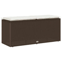 Panca da Giardino con Cuscino Marrone 110x40x44cm in Polyrattan 4104146