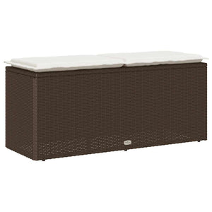 Panca da Giardino con Cuscino Marrone 110x40x44cm in Polyrattan 4104146