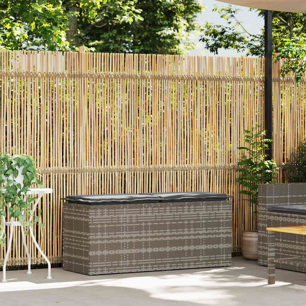 Panca da Giardino con Cuscino Grigio 110x40x44 cm in Polyrattan 4104147