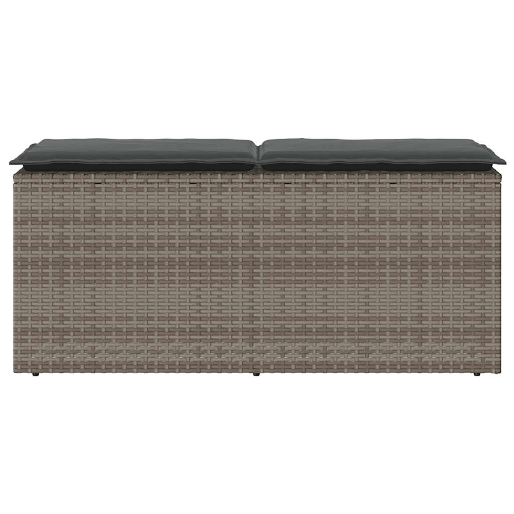 Panca da Giardino con Cuscino Grigio 110x40x44 cm in Polyrattan 4104147