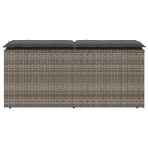 Panca da Giardino con Cuscino Grigio 110x40x44 cm in Polyrattan 4104147