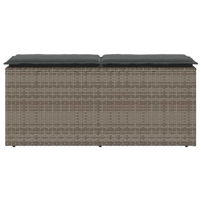 Panca da Giardino con Cuscino Grigio 110x40x44 cm in Polyrattan 4104147
