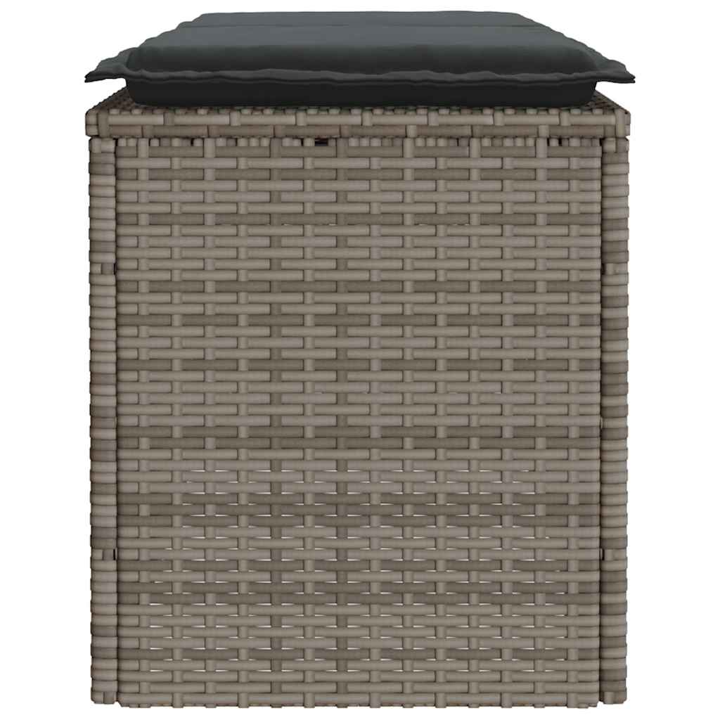 Panca da Giardino con Cuscino Grigio 110x40x44 cm in Polyrattan 4104147