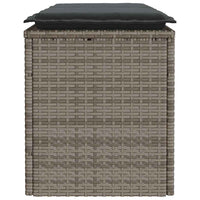 Panca da Giardino con Cuscino Grigio 110x40x44 cm in Polyrattan 4104147