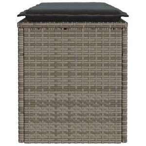 Panca da Giardino con Cuscino Grigio 110x40x44 cm in Polyrattan
