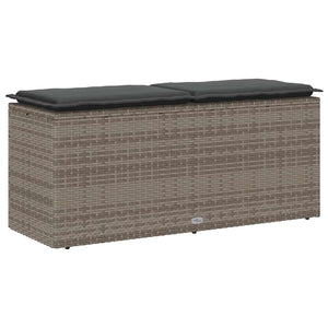 Panca da Giardino con Cuscino Grigio 110x40x44 cm in Polyrattan 4104147