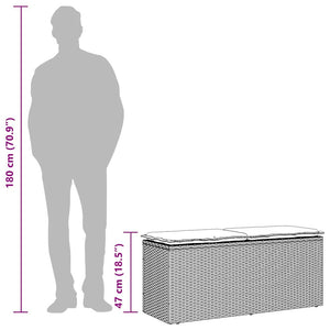 Panca da Giardino con Cuscino Grigio 110x40x44 cm in Polyrattan 4104147