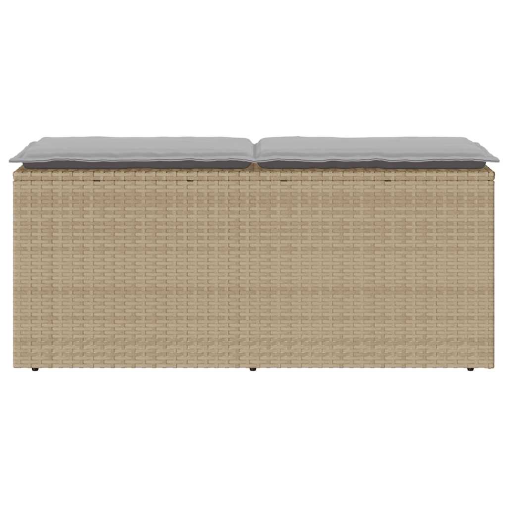 Panca da Giardino con Cuscino Beige 110x40x44 cm in Polyrattan 4104148