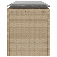 vidaXL Panca da Giardino con Cuscino Beige 110x40x44 cm in Polyrattan