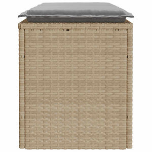 vidaXL Panca da Giardino con Cuscino Beige 110x40x44 cm in Polyrattan