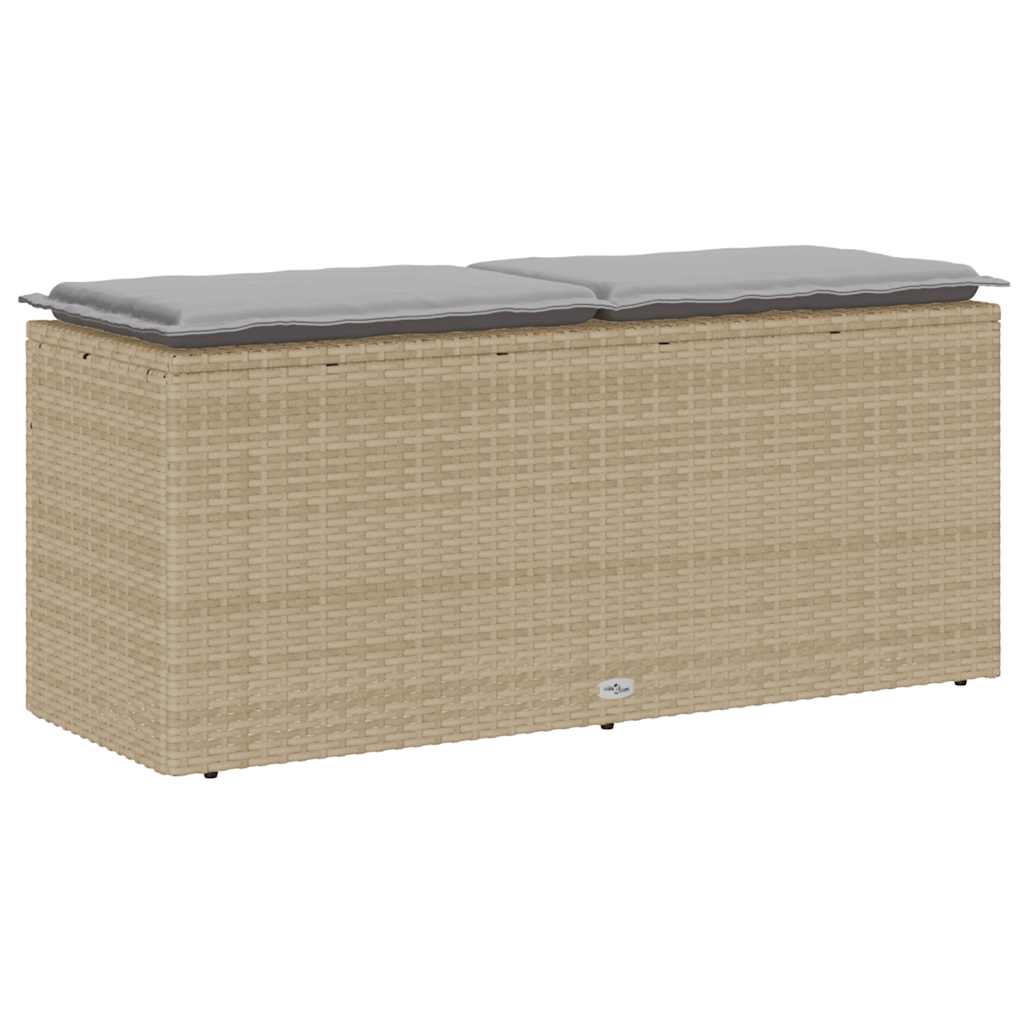 vidaXL Panca da Giardino con Cuscino Beige 110x40x44 cm in Polyrattan