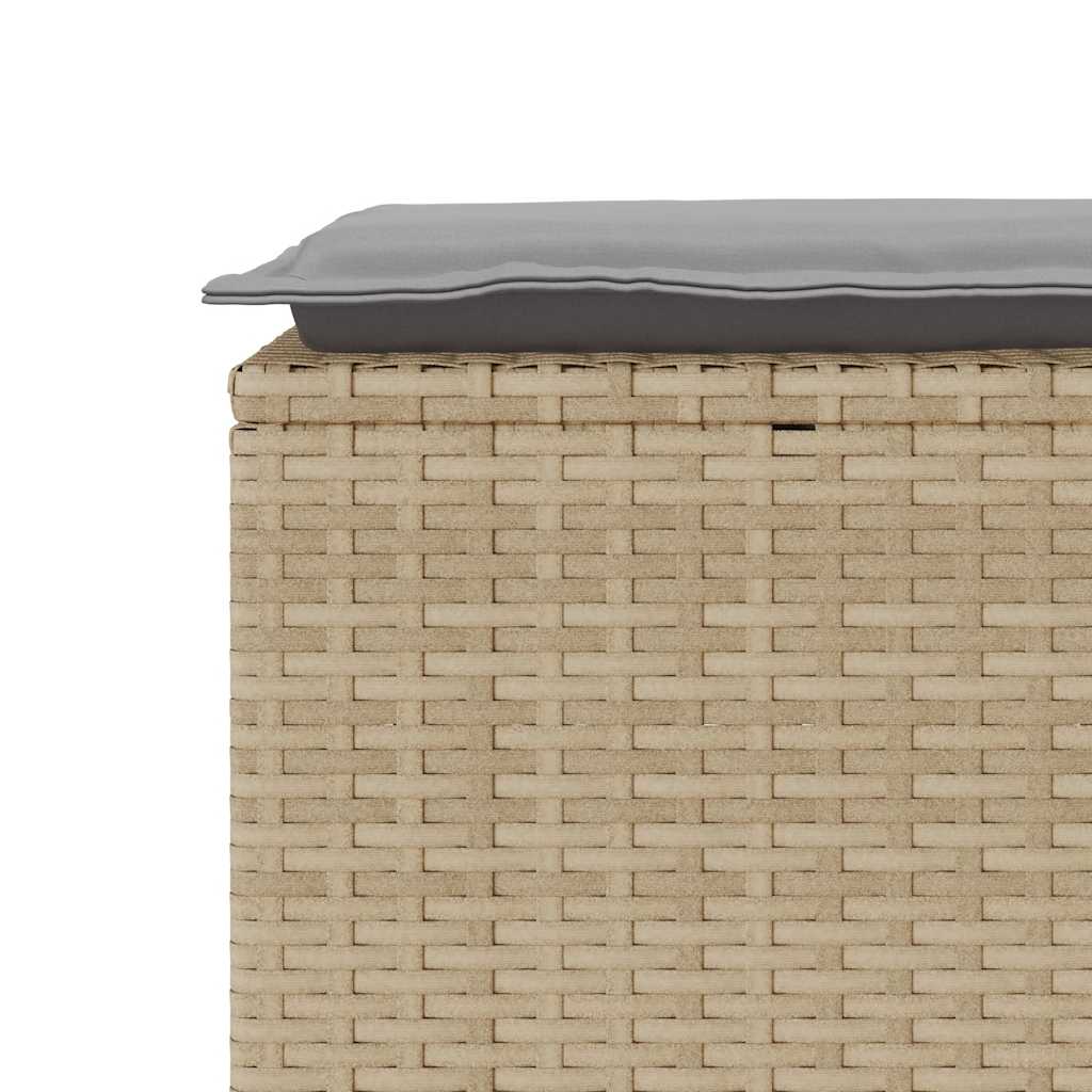 vidaXL Panca da Giardino con Cuscino Beige 110x40x44 cm in Polyrattan