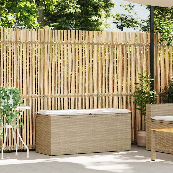 vidaXL Panca da Giardino con Cuscino Beige 110x40x44 cm in Polyrattan