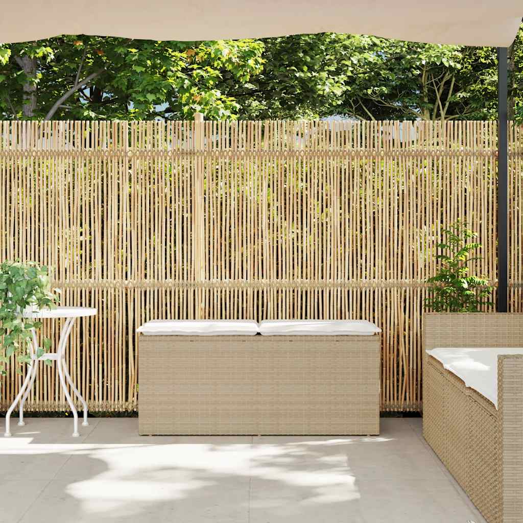 vidaXL Panca da Giardino con Cuscino Beige 110x40x44 cm in Polyrattan
