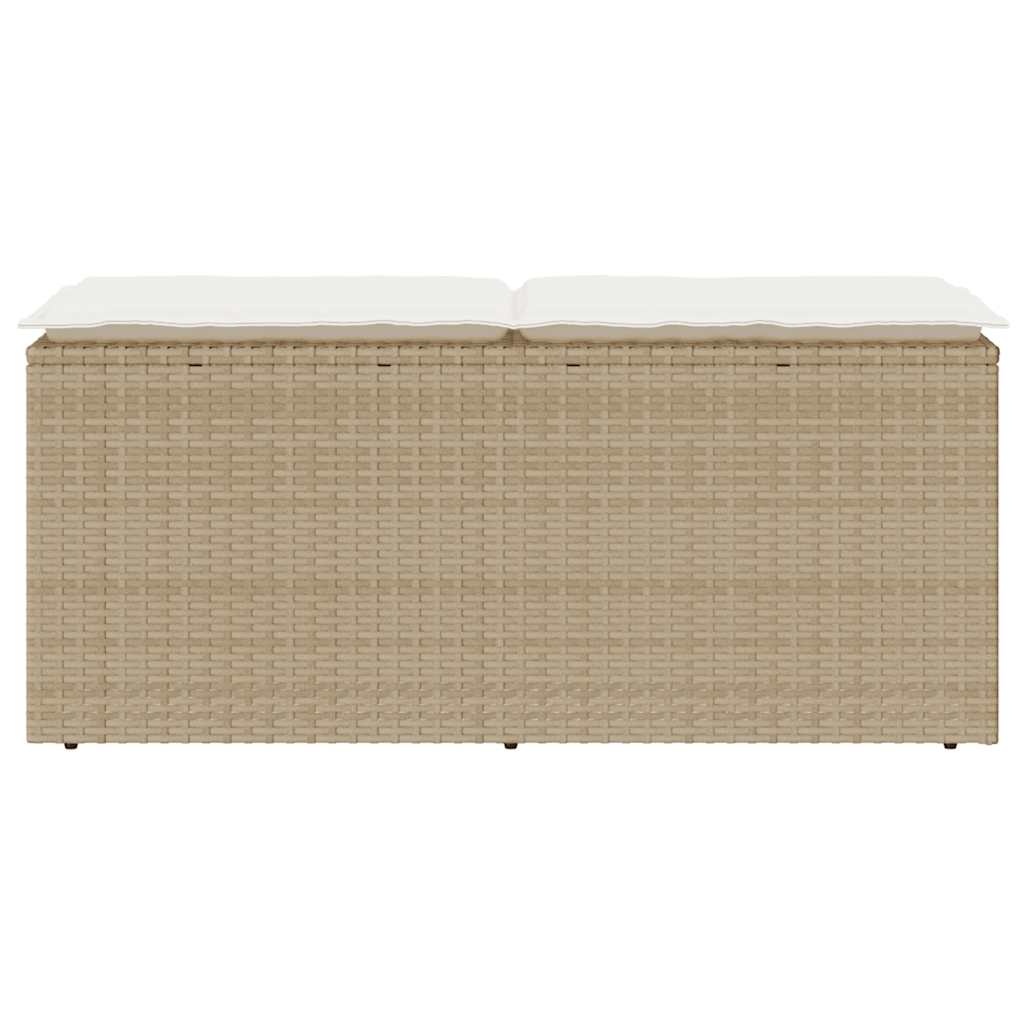 Panca da Giardino con Cuscino Beige 110x40x44 cm in Polyrattan 4104149