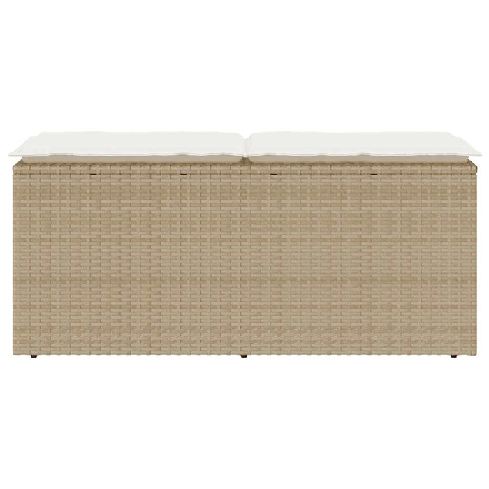 Panca da Giardino con Cuscino Beige 110x40x44 cm in Polyrattan 4104149