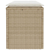 vidaXL Panca da Giardino con Cuscino Beige 110x40x44 cm in Polyrattan