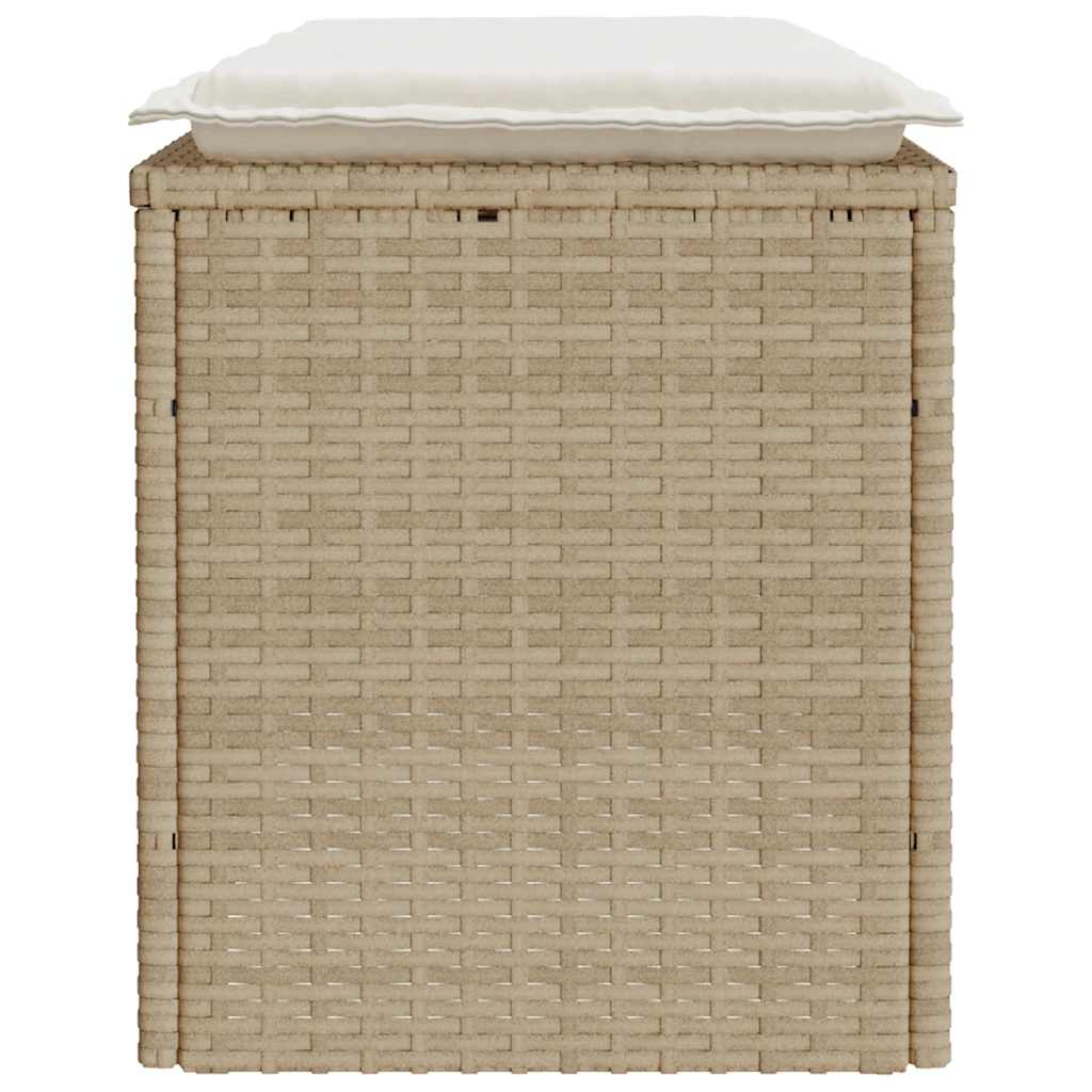 Panca da Giardino con Cuscino Beige 110x40x44 cm in Polyrattan 4104149